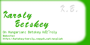 karoly betskey business card